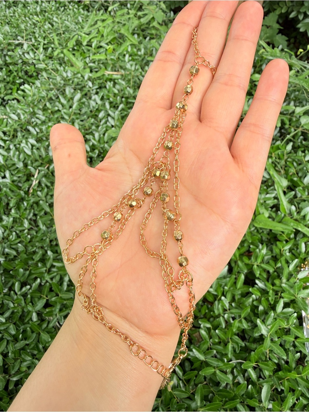Gold-Tone Multi-Chain Beaded Necklace - Women Jewelry - Picture 5 of 7